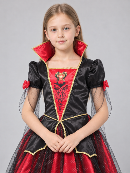 Gothic-Style Kids' Carnival Dress Jumpsuit