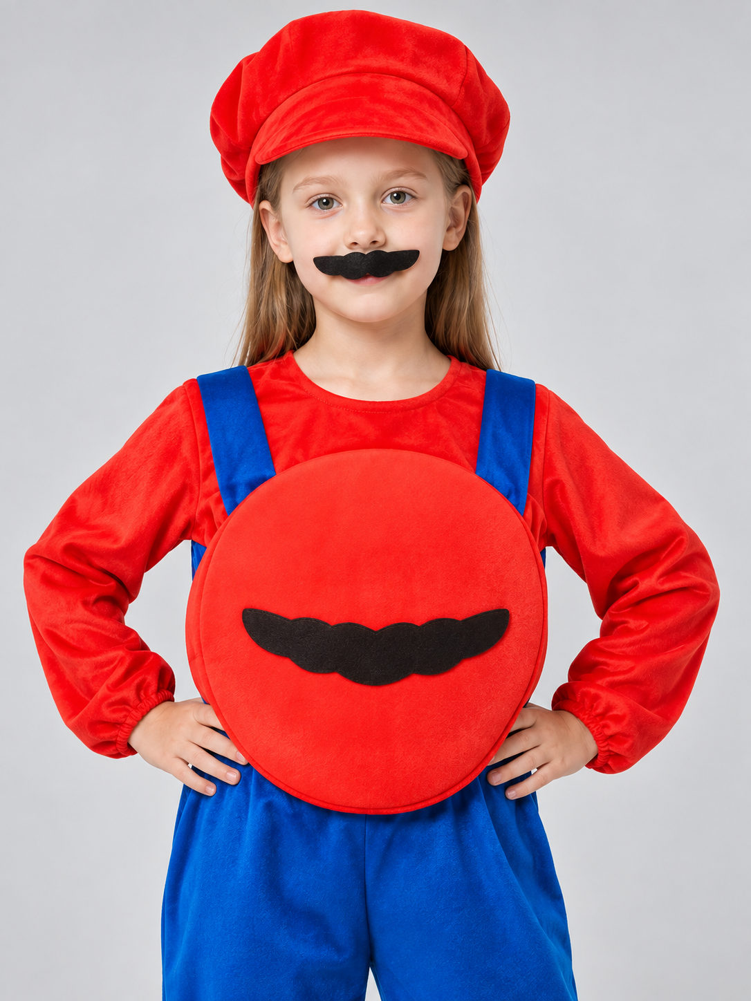 Kids' Super Mario Carnival Costume with Mustache and Hat