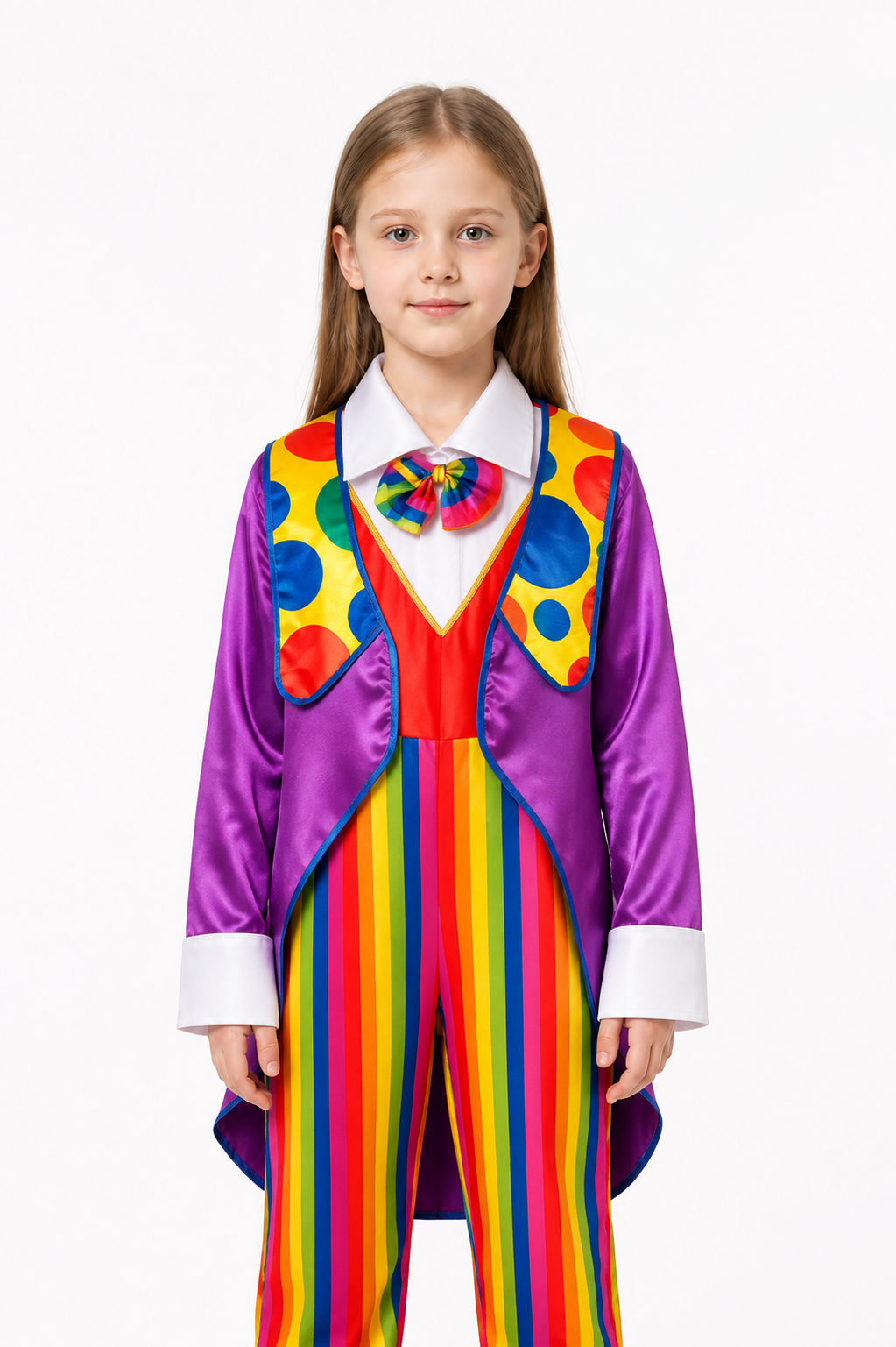 Children’s Clown Costume with Purple Jacket and Bow Tie product detail 3