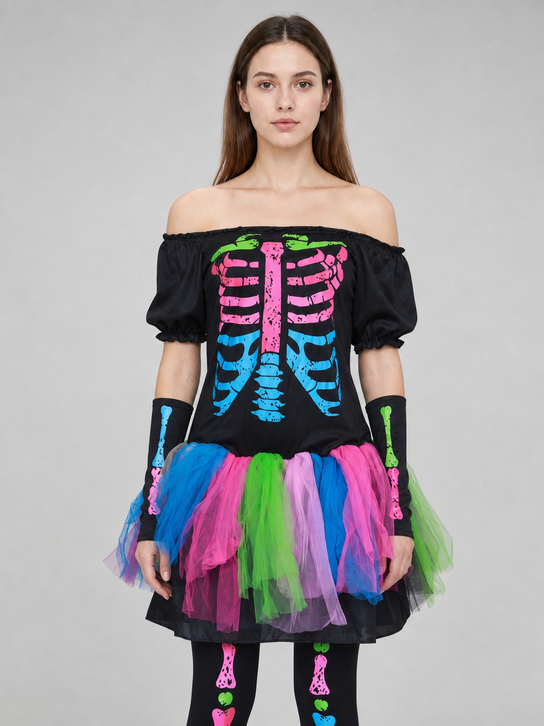 Halloween Skeleton Costume with a Tutu Skirt