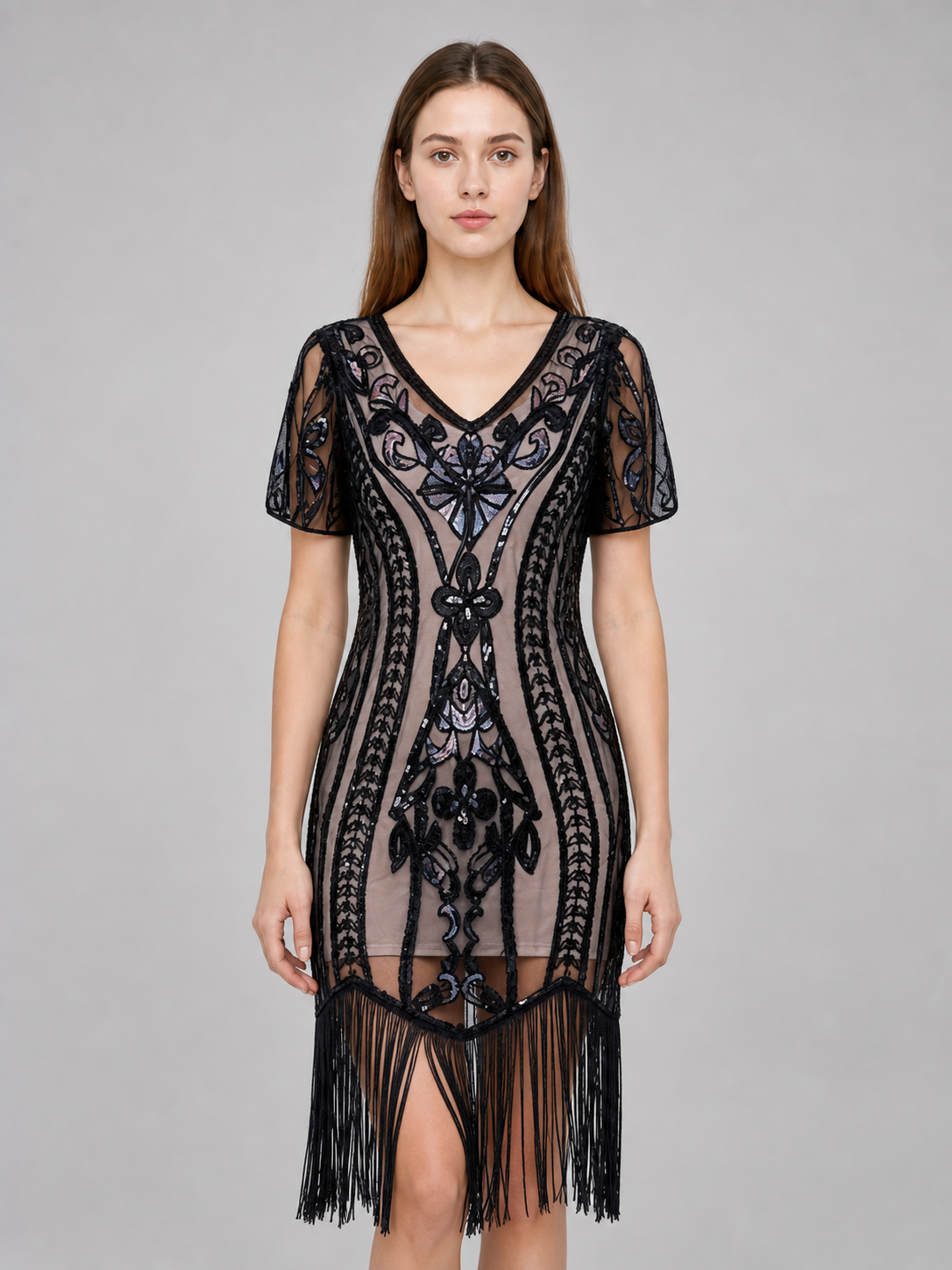 Gatsby-Style Fringe Dress for Parties