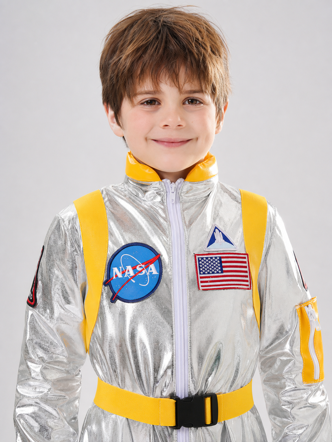 Silver Astronaut Costume with NASA Patches