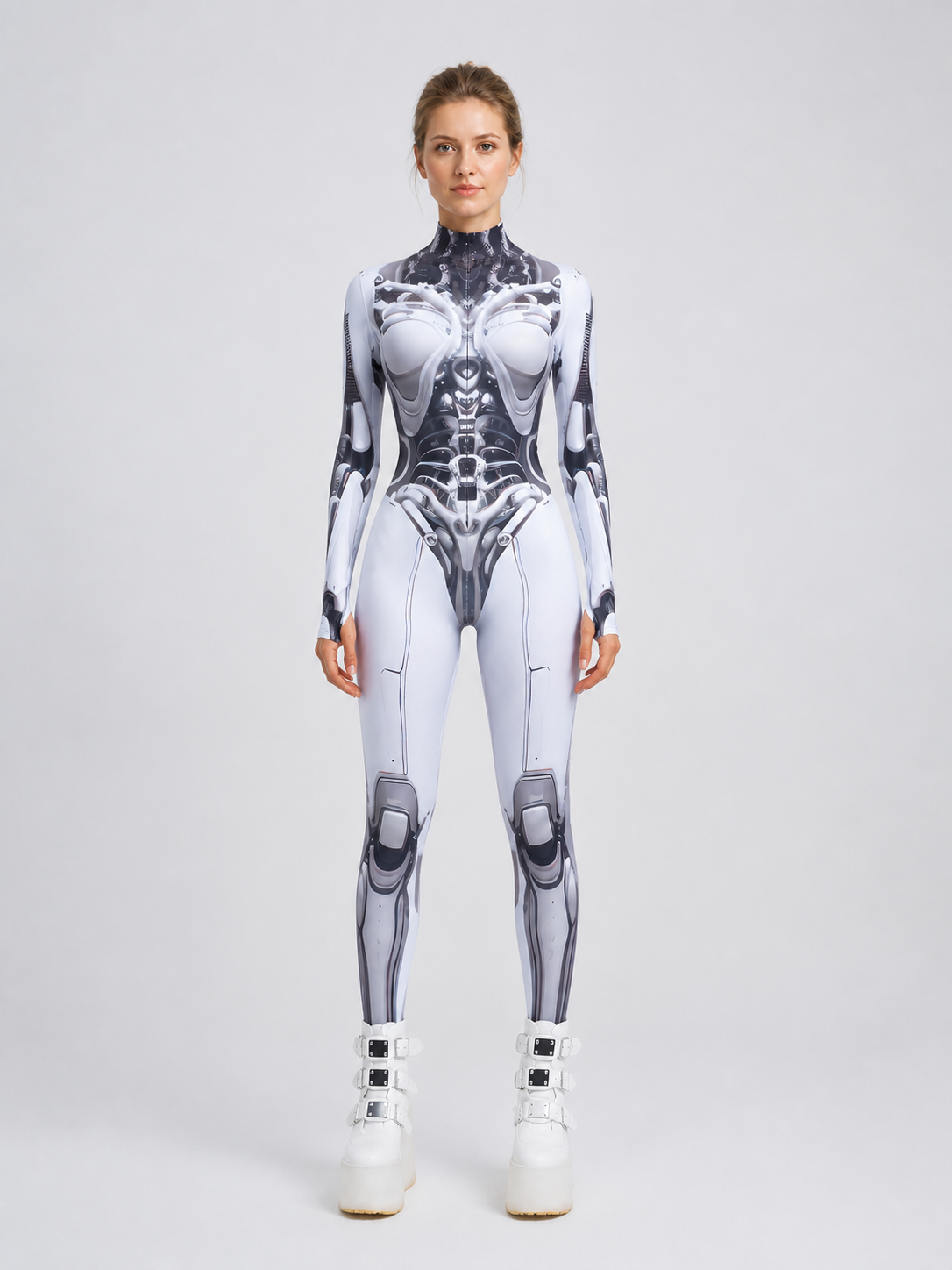 Cyberpunk Robot Jumpsuit with Mechanical Skeleton product detail 3