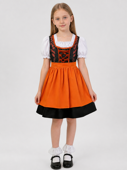 Bavarian Dress with Lace-Up Detail, Full Skirt, and Sleeves Costume Dresses detail 3