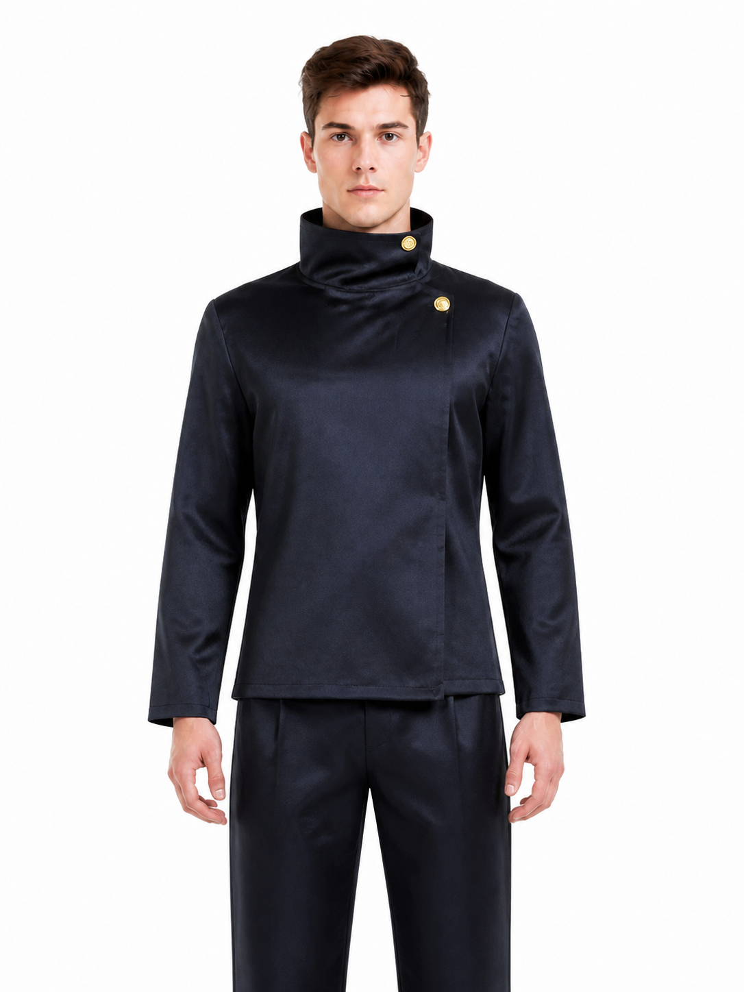 Black Anime Costume with Gold Buttons Costumes detail 3