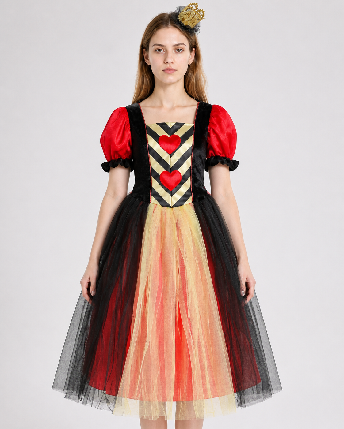 Queen of Hearts Costume with Hearts and Layered Skirt Costumes detail 3