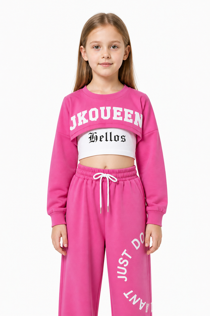 Children's outfit with a cropped top and sweatpants Costumes detail 3