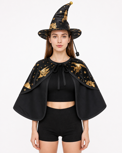 Witch Costume for Pets with Hat and Cape Costume Capes detail 3