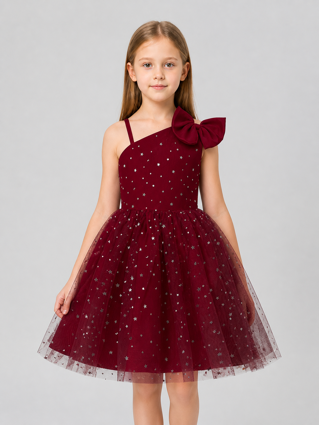 Princess Dress with a Tulle Skirt, Sequins, and Bow Costume Dresses detail 3