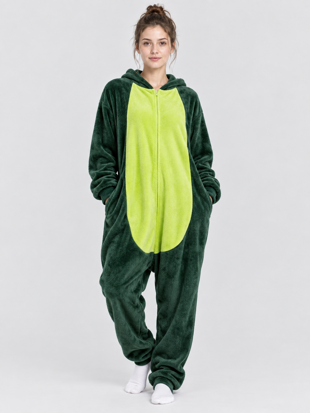Insulated Hooded Pajama Jumpsuit, Dark Green