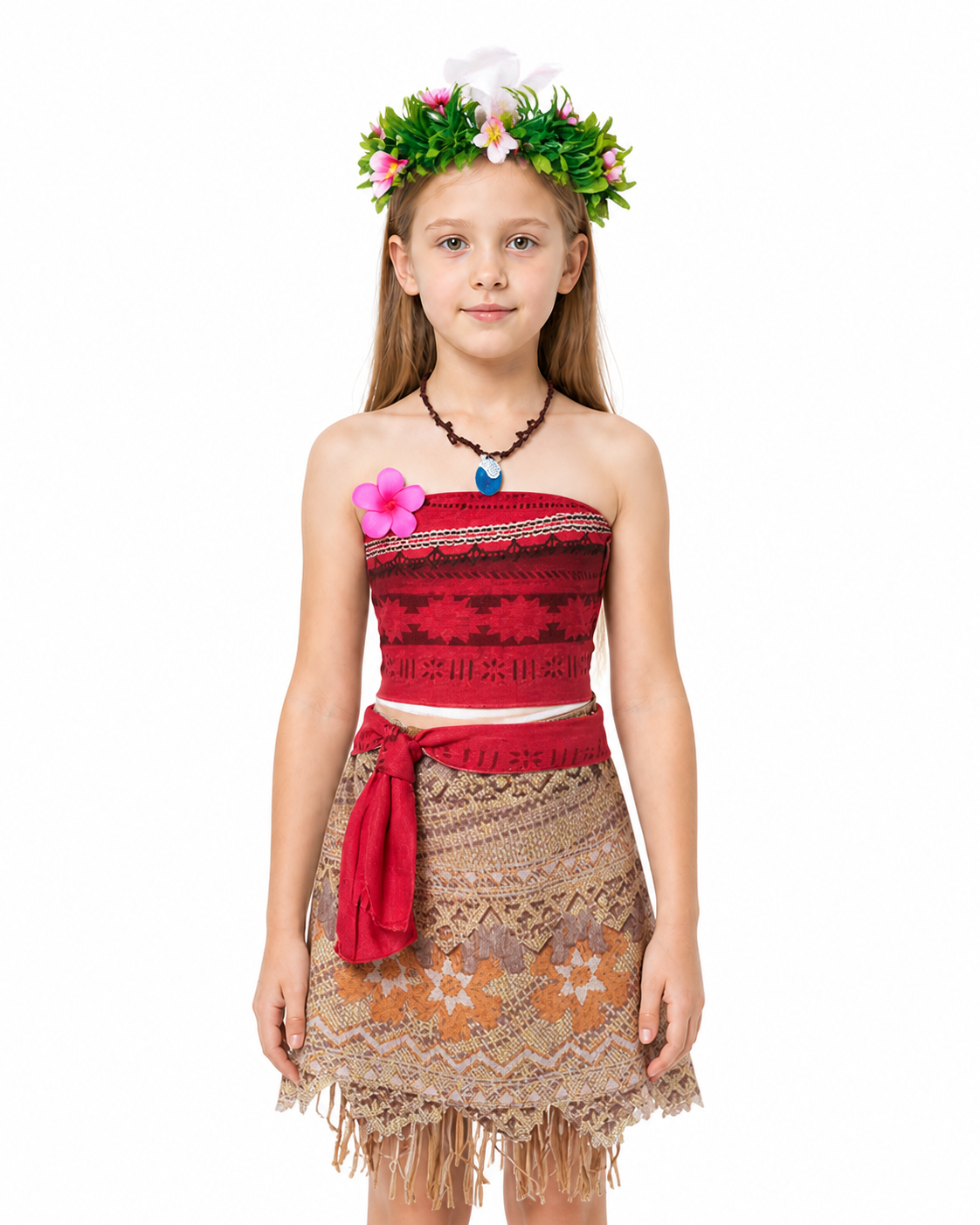 Moana Carnival Costume with Wig and Jewelry Costume Wigs detail 3