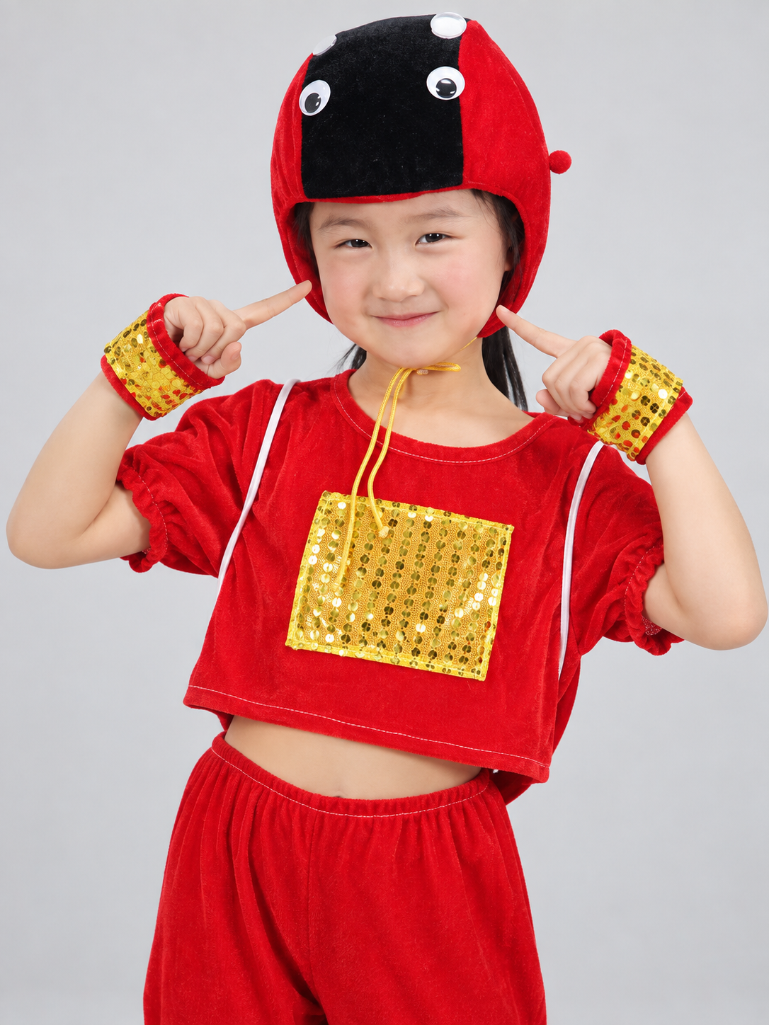 Kids' ladybug costume red and black