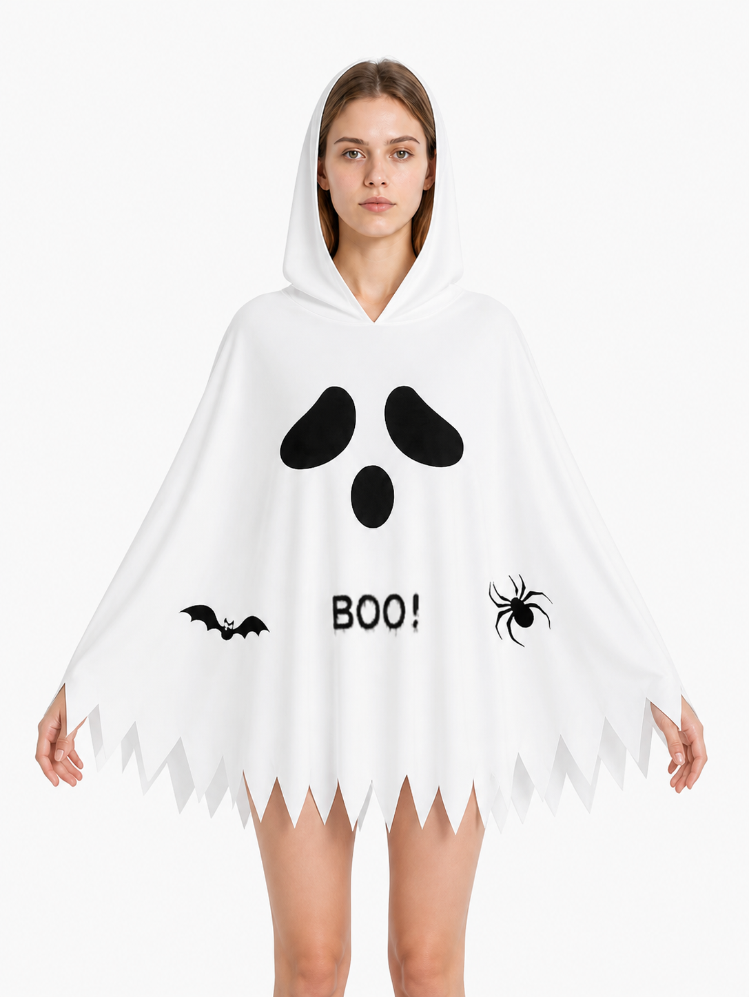 Glow-in-the-Dark Ghost Cape with Spider and Bat Costume Capes detail 3