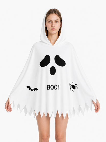 Glow-in-the-Dark Ghost Cape with Spider and Bat Costume Capes detail 3