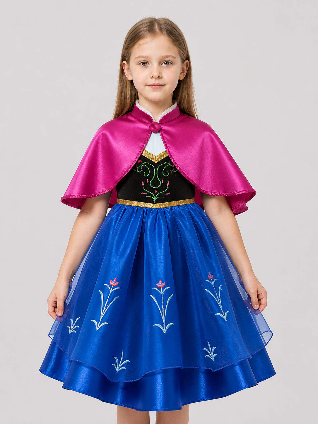 Elsa Costume with Purple Cape and Blue Full Skirt Costume Capes detail 3