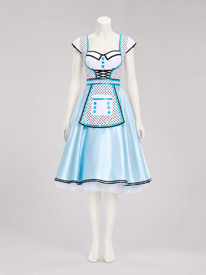 Alice Costume Dress, Black-and-White Apron, Decorative Detail
