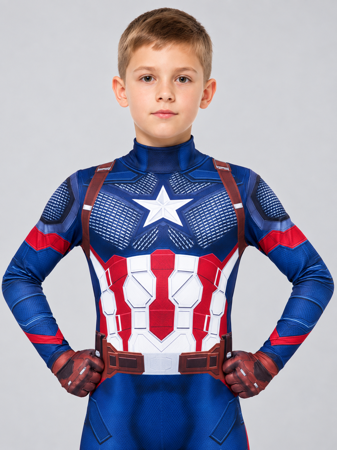 Carnival Jumpsuit Costume with White Star on Chest