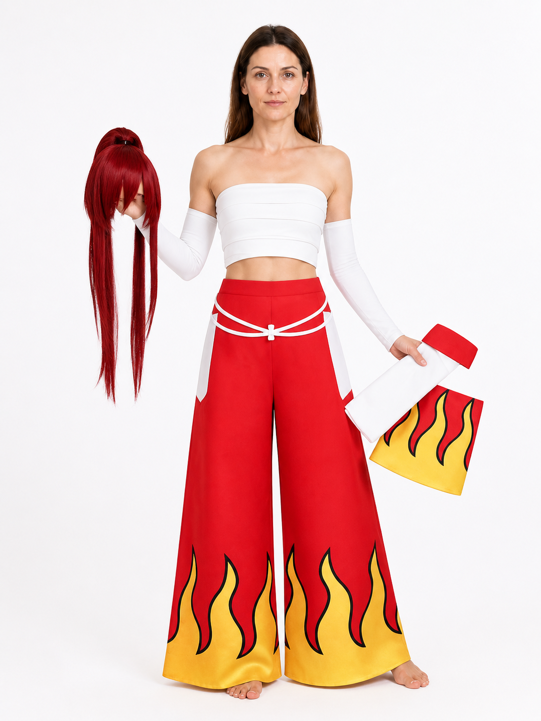 Cosplay Costume with Red Pants and Wig for Halloween Costume Wigs detail 3