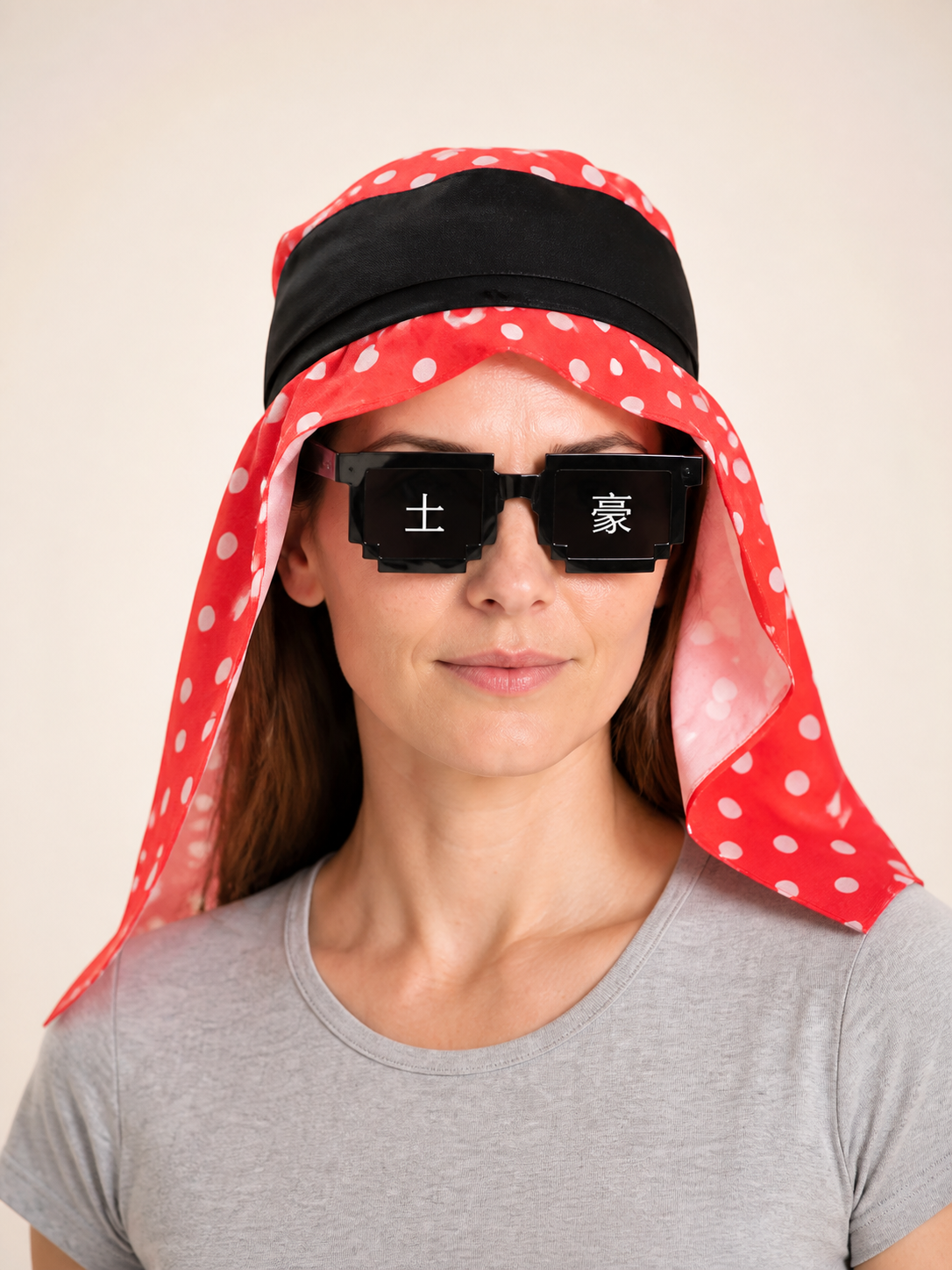Red and White Polka Dot Carnival Headwear Costumes detail 2
