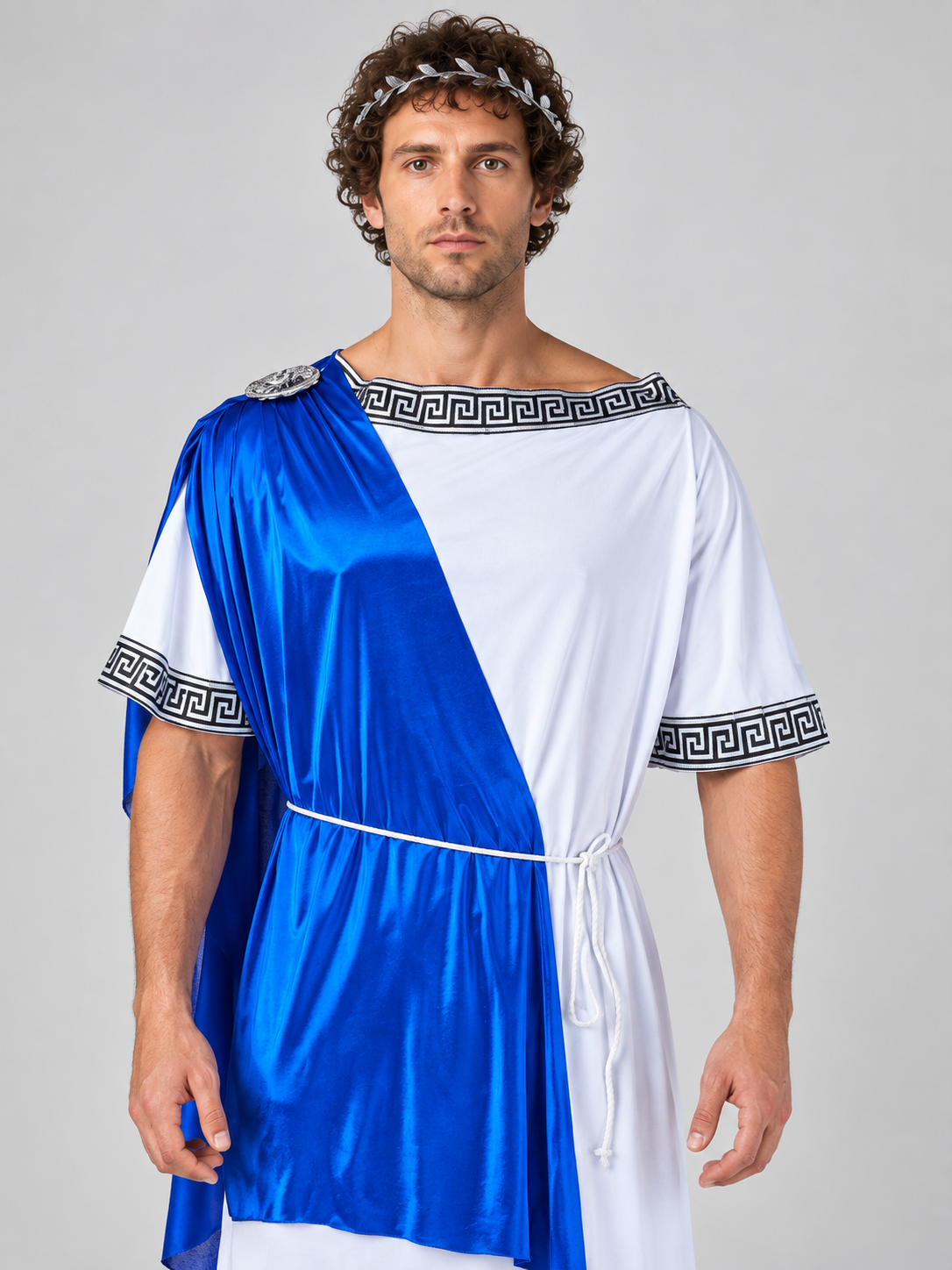 Ancient Roman Senator Costume with Blue Drape Costumes detail 2