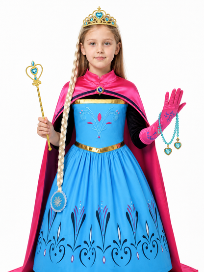 Princess Costume with Cape and Crown for Halloween Costume Capes detail 3