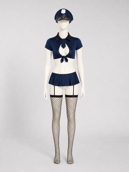 Two-Piece Police Costume with Skirt