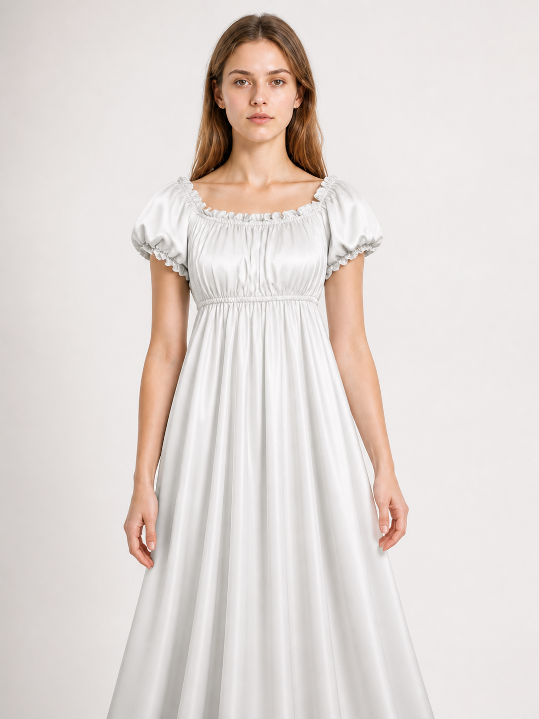 Long White Ball Gown for Cosplay Costume Dresses detail 3