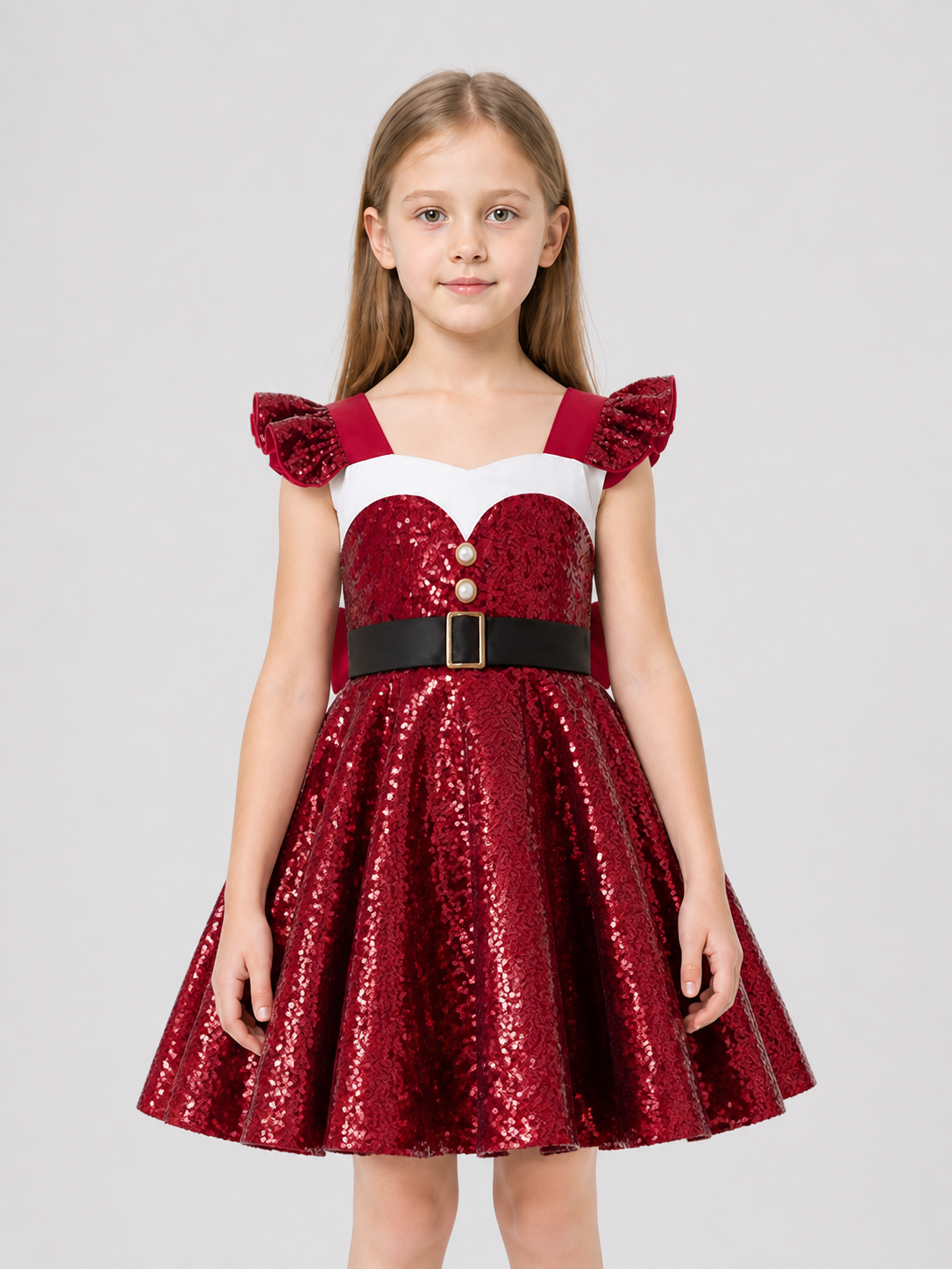 Children's Party Dress with Sequins and Bow Costume Dresses detail 3
