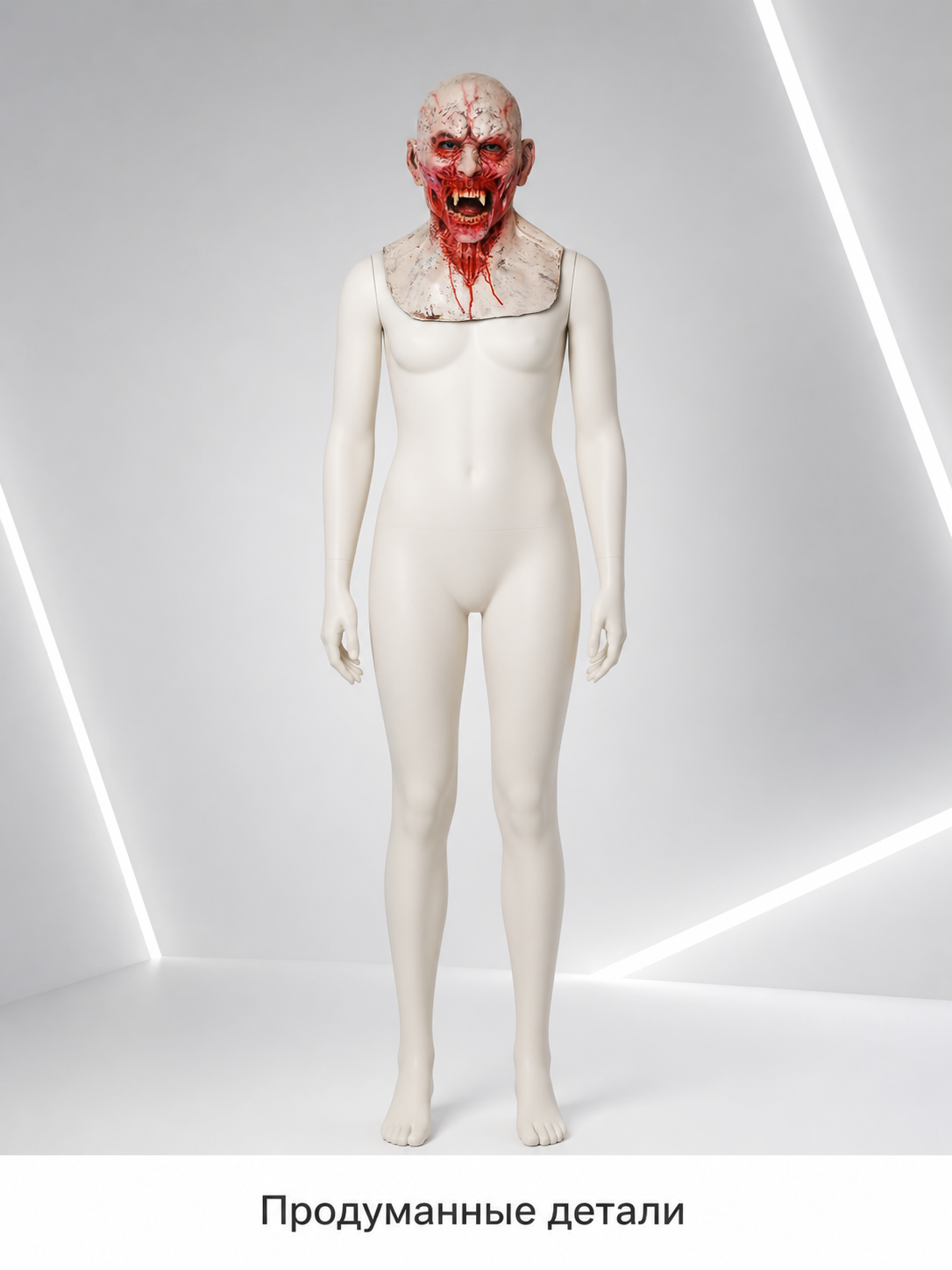 Halloween Zombie Mask with Bloody Wounds