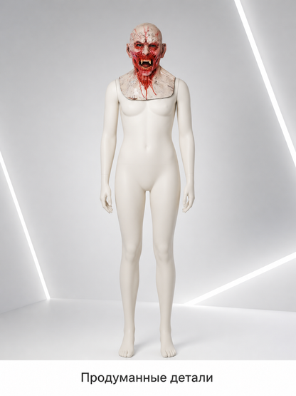 Halloween Zombie Mask with Bloody Wounds