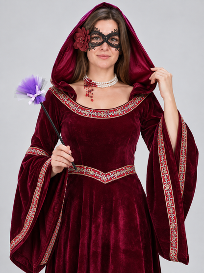 Medieval-Style Carnival Costume, Burgundy