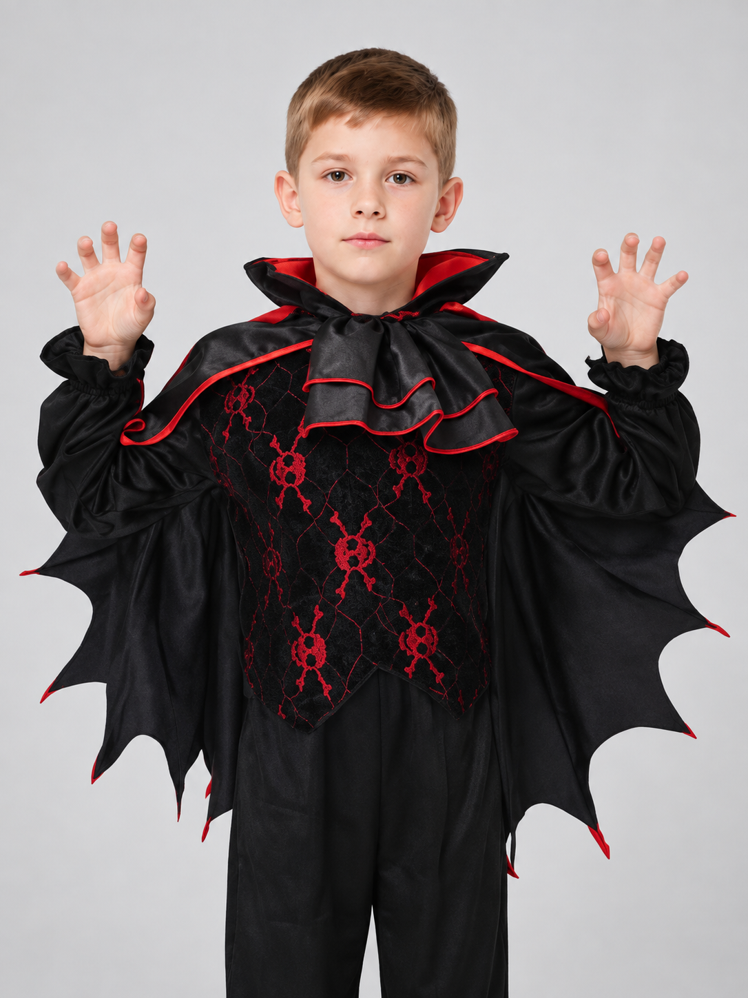Vampire Costume with Red Trim Costumes detail 2