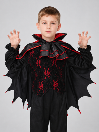 Vampire Costume with Red Trim Costumes detail 2