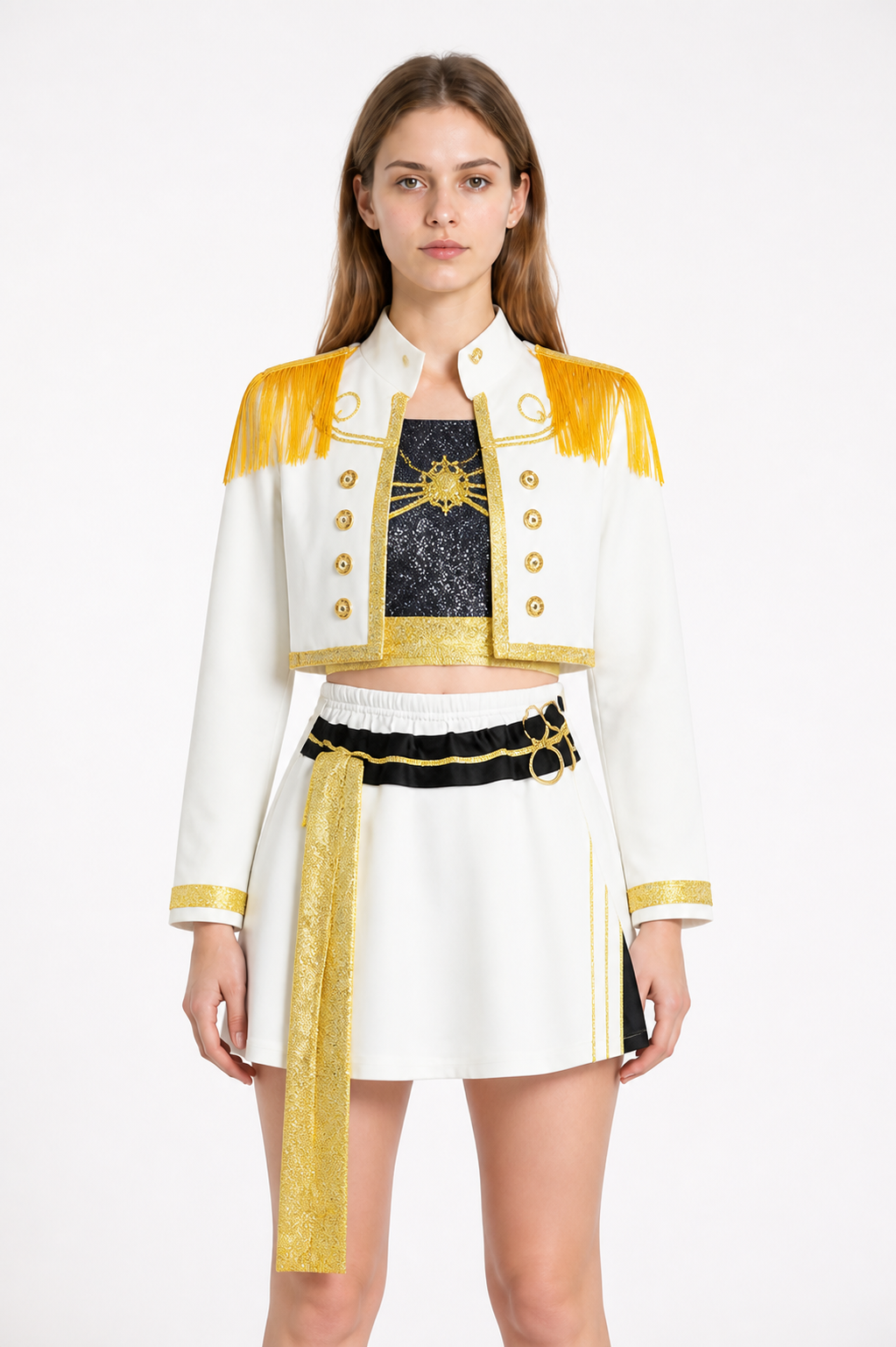 Three-Piece White and Gold Cosplay Costume Costumes detail 3