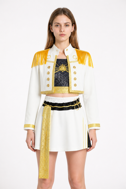 Three-Piece White and Gold Cosplay Costume Costumes detail 3