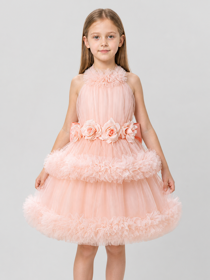 Girls' Dressy Princess Dress, Pink, Sleeveless Costume Dresses detail 3