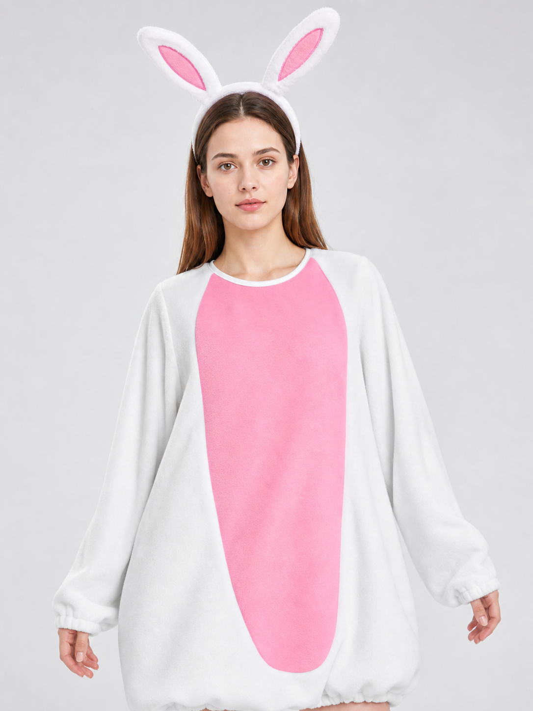 White Pink Rabbit Costume Jumpsuit product view 46