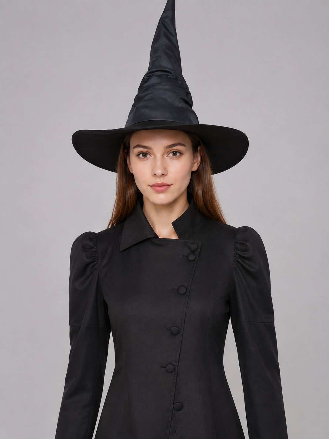 Witch Costume with Coat, Skirt, and Pointed Hat Costume Headwear detail 2