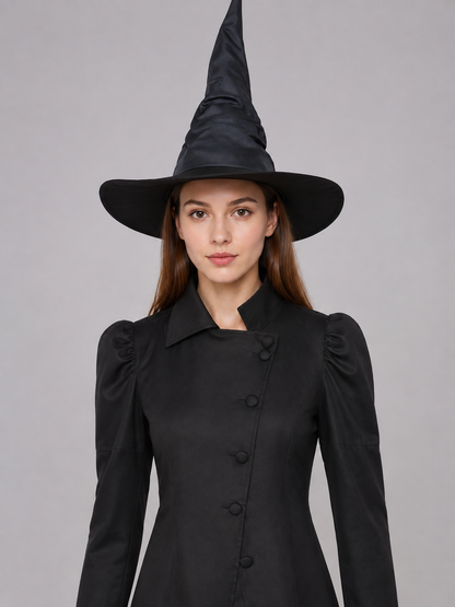 Witch Costume with Coat, Skirt, and Pointed Hat Costume Headwear detail 2