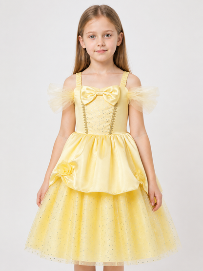 Yellow Princess Costume Dress for Halloween and Cosplay