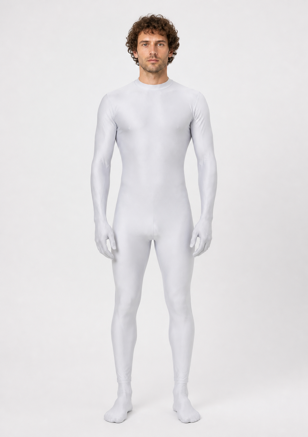 White Jumpsuit with Attached Gloves and Socks product detail 3