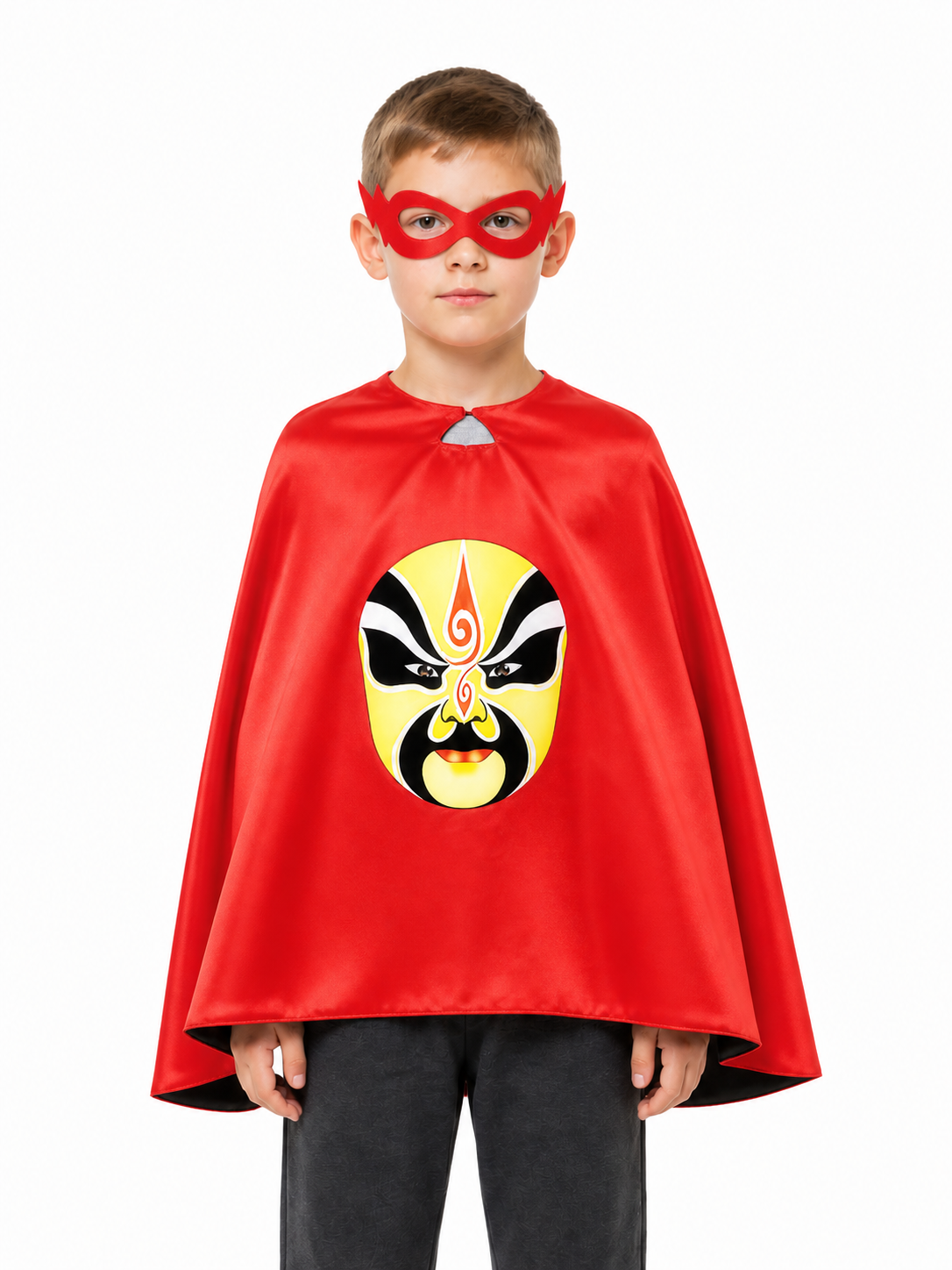 Cape with Mask and Face Print for Carnival Costume Capes detail 3