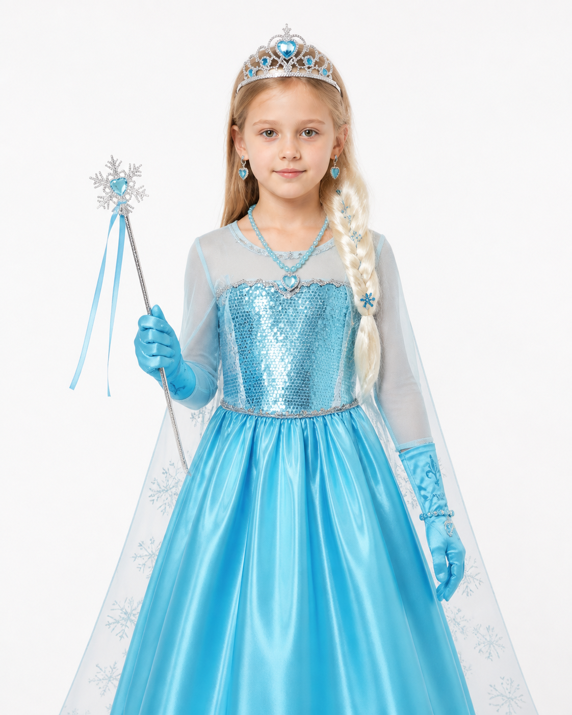 Elsa Costume with Dress, Crown, and Accessories Costume Dresses detail 3