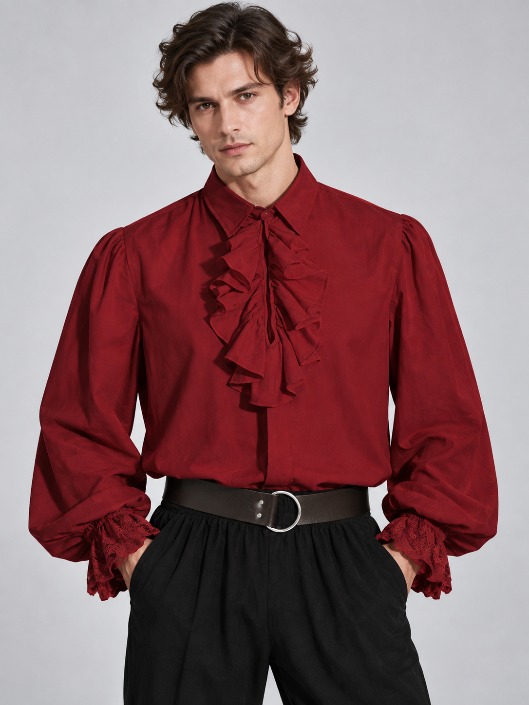 Medieval-Style Carnival Costume with Jabot and Lace