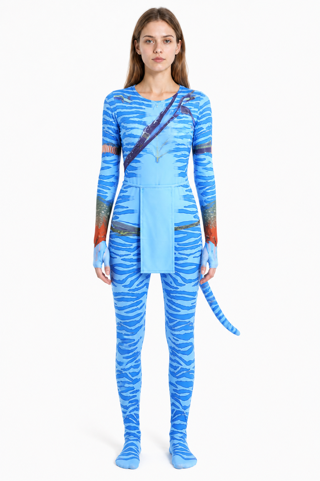 Avatar Cosplay Jumpsuit with Blue Stripes