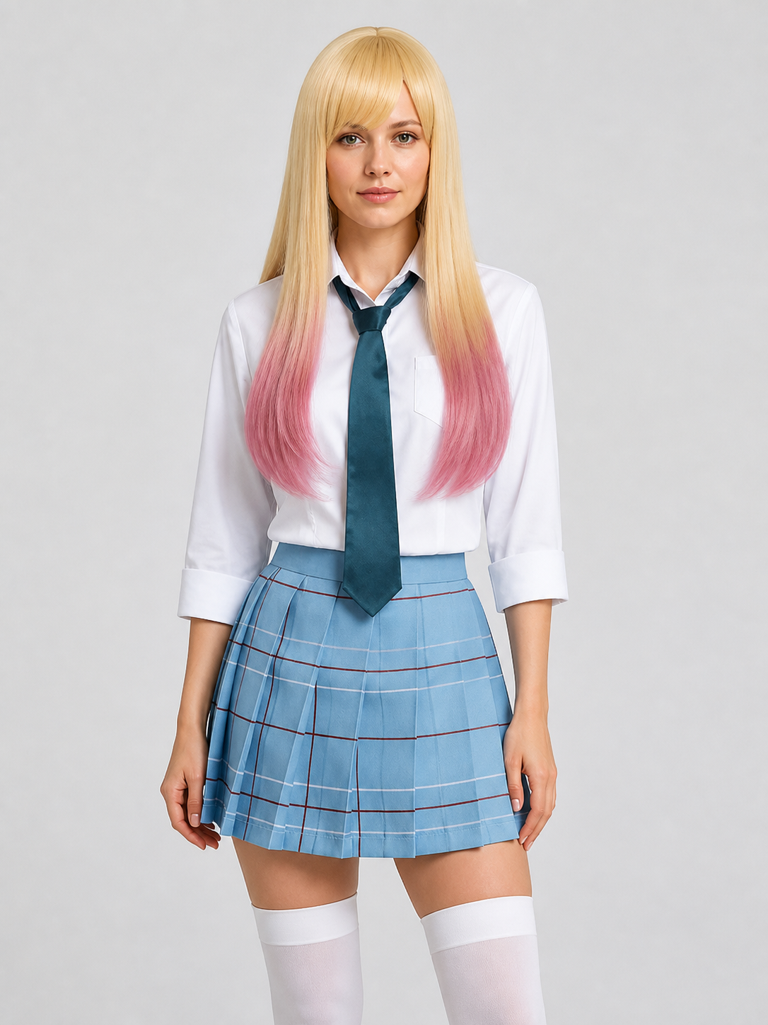 Cosplay School Uniform Set with Wig and Tie Costume Wigs detail 3