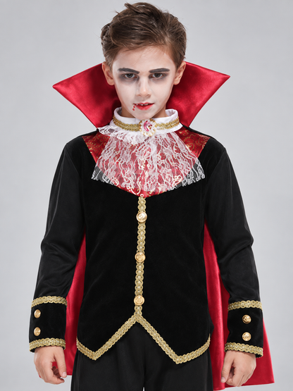 Children's vampire costume with cape and fangs Costume Capes detail 2