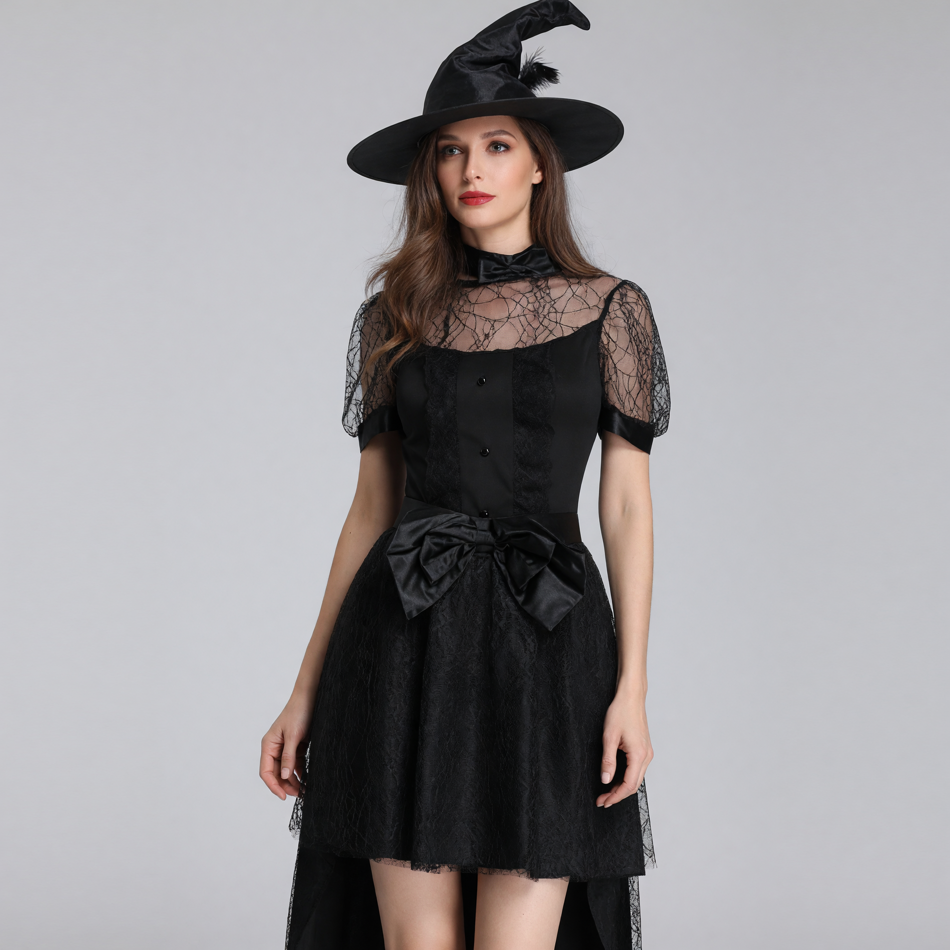 Witch-style carnival costume with accessories