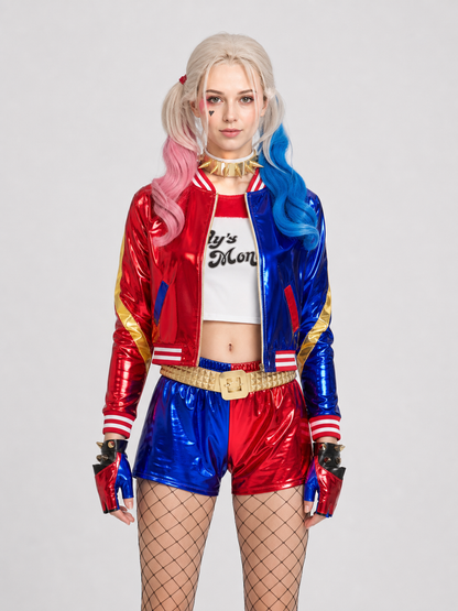 Harley Quinn Cosplay Costume: Jacket and Shorts Costumes detail 3