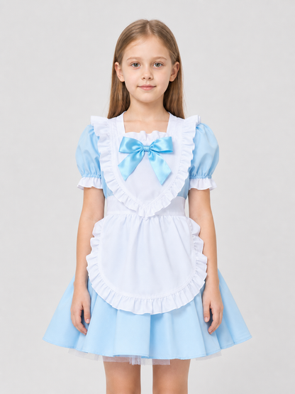 Maid-Style Dress with Apron and Headpiece